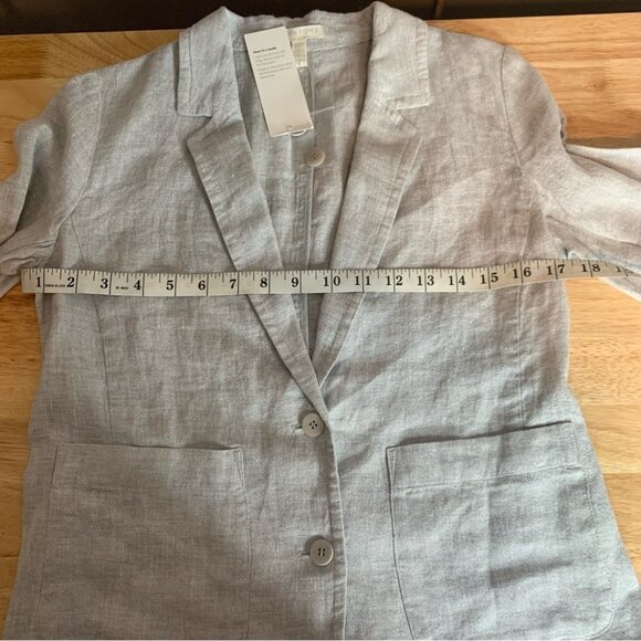 NWT Eileen fisher gray linen Blazer Size XS Petite - Picture 12 of 13